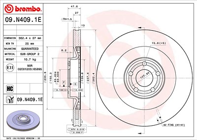 Brembo Bremsensatz, Scheibenbremse [Hersteller-Nr. KT08026] für Ford Usa von BREMBO