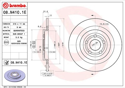 Brembo Bremsensatz, Scheibenbremse [Hersteller-Nr. KT08027] für Ford Usa von BREMBO