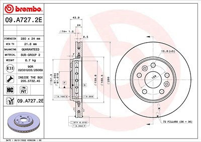 Brembo Bremsensatz, Scheibenbremse [Hersteller-Nr. KT08032] für Renault von BREMBO