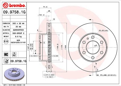 Brembo Bremsensatz, Scheibenbremse [Hersteller-Nr. KT10021] für Iveco von BREMBO