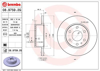 Brembo Bremsensatz, Scheibenbremse [Hersteller-Nr. KT10023] für Iveco von BREMBO