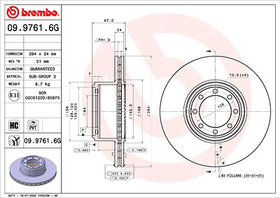 Brembo Bremsensatz, Scheibenbremse [Hersteller-Nr. KT10024] für Iveco von BREMBO