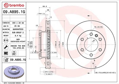 Brembo Bremsensatz, Scheibenbremse [Hersteller-Nr. KT10052] für Mercedes-Benz von BREMBO