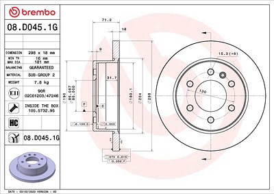 Brembo Bremsensatz, Scheibenbremse [Hersteller-Nr. KT10055] für Mercedes-Benz von BREMBO