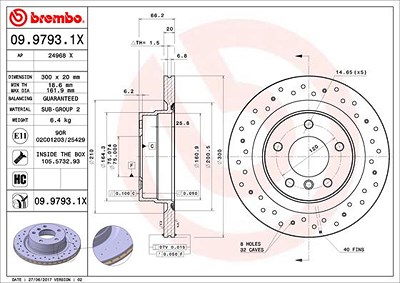 Brembo Bremsscheibe [Hersteller-Nr. 09.9793.1X] für BMW von BREMBO