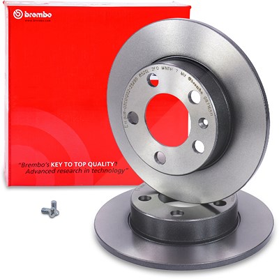 Brembo Bremsscheibe voll hinten [Hersteller-Nr. 08.7165.11] für Audi, Seat, Skoda, VW von BREMBO