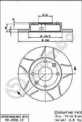 Brembo Bremsscheibe [Hersteller-Nr. 08.2958.75] für Dacia, Renault von BREMBO