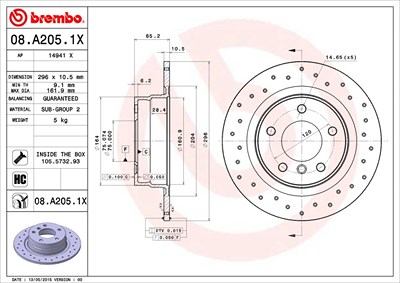 Brembo Bremsscheibe [Hersteller-Nr. 08.A205.1X] für BMW von BREMBO