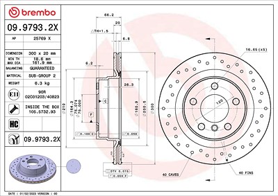 Brembo Bremsscheibe [Hersteller-Nr. 09.9793.2X] für BMW von BREMBO