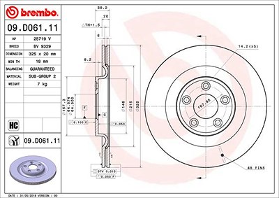 Brembo Bremsscheibe [Hersteller-Nr. 09.D061.11] für Jaguar von BREMBO