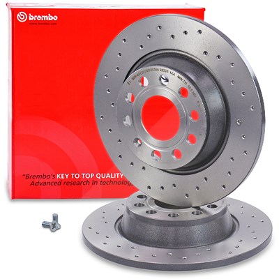 Brembo Bremsscheibe Hinterachse Voll [Hersteller-Nr. 08.A202.1X] für Audi, Seat, Skoda, VW von BREMBO