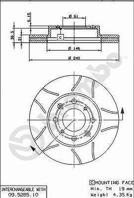 Brembo Bremsscheibe [Hersteller-Nr. 09.5285.75] für Honda von BREMBO