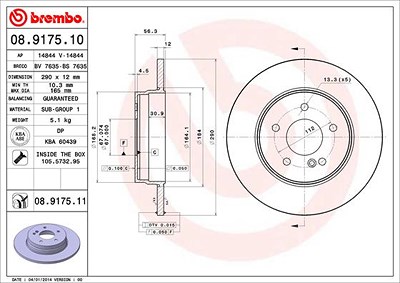 Brembo Bremsscheibe [Hersteller-Nr. 08.9175.11] für Mercedes-Benz von BREMBO