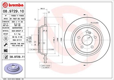 Brembo Bremsscheibe [Hersteller-Nr. 08.9729.11] für Mercedes-Benz von BREMBO