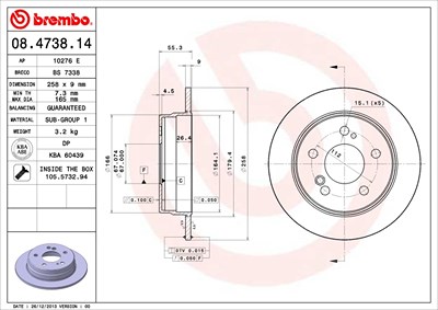 Brembo Bremsscheibe [Hersteller-Nr. 08.4738.14] für Mercedes-Benz von BREMBO