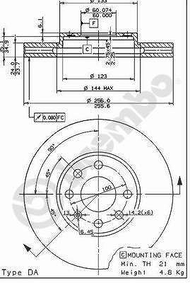 Brembo Bremsscheibe [Hersteller-Nr. 09.7628.11] für Opel von BREMBO