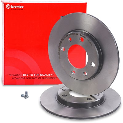 Brembo Bremsscheibe voll hinten [Hersteller-Nr. 08.5334.11] für Peugeot von BREMBO