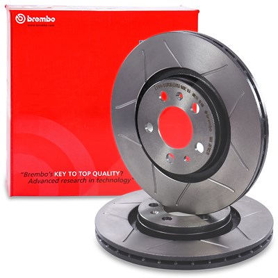 Brembo Bremsscheibe Sport Max Vorne Belüftet [Hersteller-Nr. 09.7012.75] für Audi, Seat, Skoda, VW von BREMBO