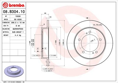 Brembo Bremsscheibe [Hersteller-Nr. 08.B304.10] für Suzuki von BREMBO