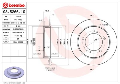 Brembo Bremsscheibe [Hersteller-Nr. 08.5266.10] für Suzuki von BREMBO