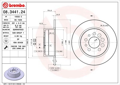 Brembo Bremsscheibe [Hersteller-Nr. 08.3441.24] für Volvo von BREMBO