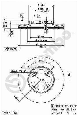 Brembo Bremsscheibe Vorderachse Belüftet [Hersteller-Nr. 09.5867.10] für Subaru von BREMBO