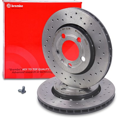 Brembo Bremsscheibe belüftet hinten [Hersteller-Nr. 09.A652.1X] für Audi, Seat, Skoda, VW von BREMBO