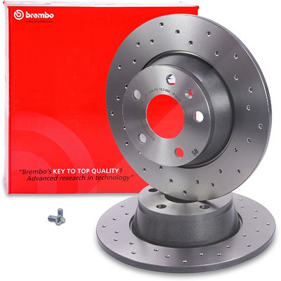 Brembo Bremsscheibe gelocht voll hinten [Hersteller-Nr. 08.9769.1X] für Audi von BREMBO