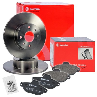 Brembo Bremsscheiben+Bremsbeläge Hinten Voll für Audi von BREMBO