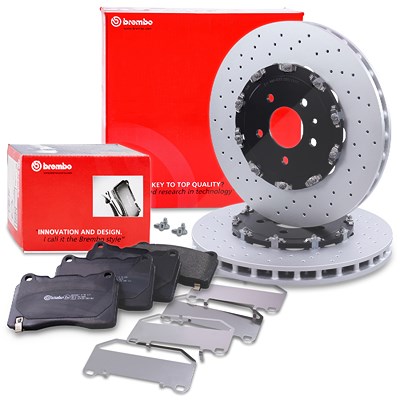 Brembo Bremsscheiben+Bremsbeläge vorne für Opel, Vauxhall von BREMBO