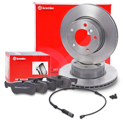 Brembo Bremsscheiben + Bremsbeläge + VWK Vorderachse für BMW von BREMBO