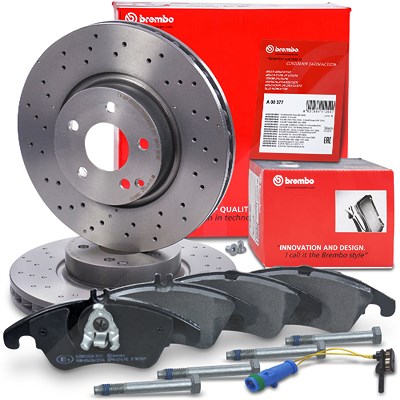 Brembo Bremsscheiben + Bremsbeläge + VWK Vorderachse für Mercedes-Benz von BREMBO