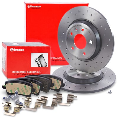 Brembo Bremsscheiben + Bremsbeläge Hinterachse für Audi von BREMBO