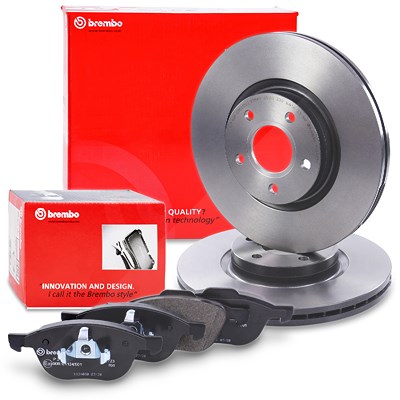 Brembo Bremsscheiben + Bremsbeläge Vorderachse für Ford, Volvo von BREMBO