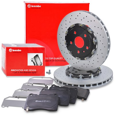 Brembo Bremsscheiben + Bremsbeläge Vorderachse für Opel, Vauxhall von BREMBO