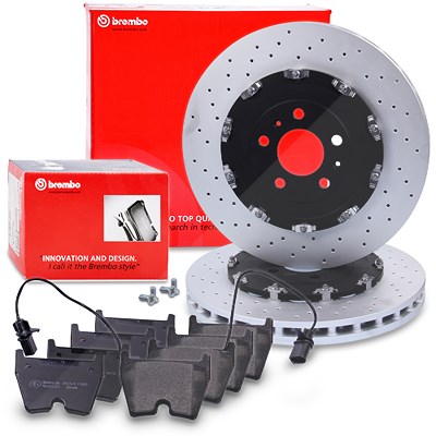 Brembo Bremsscheiben + Bremsbeläge mit VWK Vorderachse für Audi von BREMBO