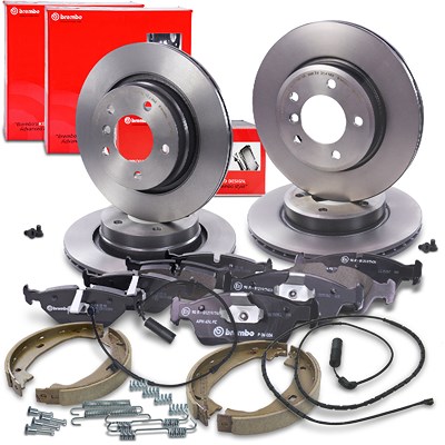 Brembo Bremsscheiben +Bremsbeläge +Kontakt +Bremsbacken vorne+hinten für BMW von BREMBO