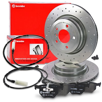 Brembo Bremsscheiben +Bremsbeläge +Warnkontakt hinten für BMW von BREMBO