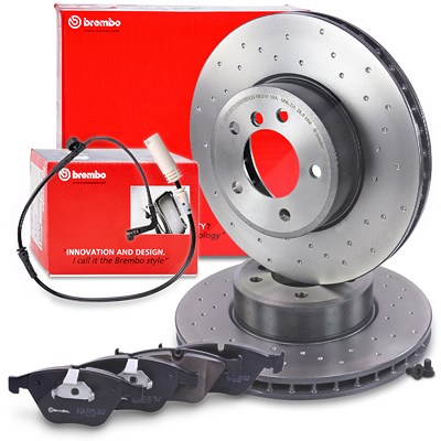 Brembo Bremsscheiben +Bremsbeläge +Warnkontakt vorne für BMW von BREMBO