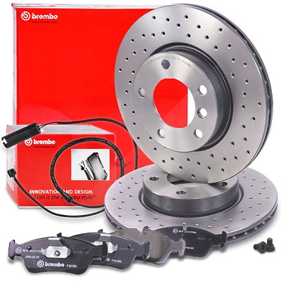 Brembo Bremsscheiben +Bremsbeläge +Warnkontakt vorne für BMW von BREMBO