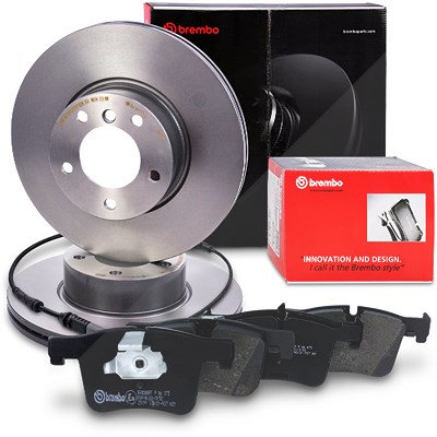 Brembo Bremsscheiben +Bremsbeläge +Warnkontakt vorne für BMW von BREMBO