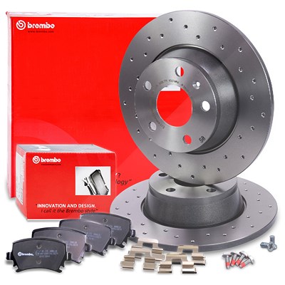 Brembo Bremsscheiben +Bremsbeläge hinten für Audi von BREMBO