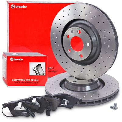 Brembo Bremsscheiben +Bremsbeläge mit VWK vorne für Audi von BREMBO