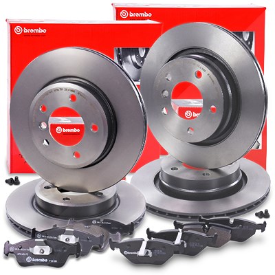 Brembo Bremsscheiben +Bremsbeläge vorne+hinten für BMW von BREMBO