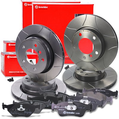 Brembo Bremsscheiben +Bremsbeläge vorne+hinten für BMW von BREMBO