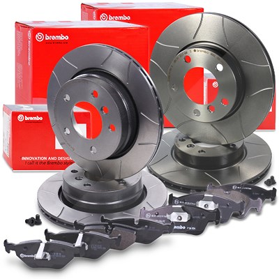 Brembo Bremsscheiben +Bremsbeläge vorne+hinten für BMW von BREMBO