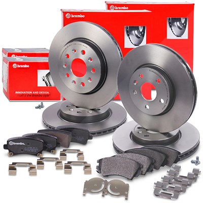 Brembo Bremsscheiben +Bremsbeläge vorne+hinten für Chevrolet, Opel, Saab von BREMBO