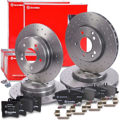 Brembo Bremsscheiben +Bremsbeläge vorne+hinten für Mercedes-Benz von BREMBO