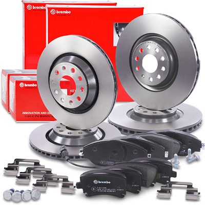 Brembo Bremsscheiben +Bremsbeläge vorne+hinten für Seat von BREMBO