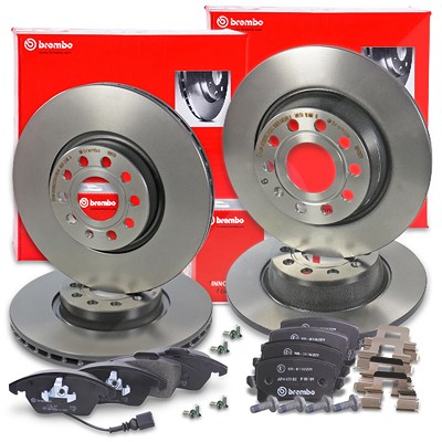 Brembo Bremsscheiben +Bremsbeläge vorne+hinten für VW von BREMBO